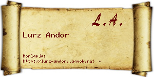 Lurz Andor névjegykártya